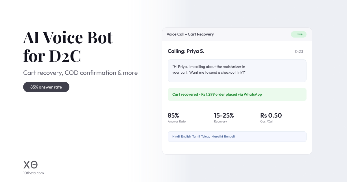 AI voice bot for Indian D2C ecommerce brands